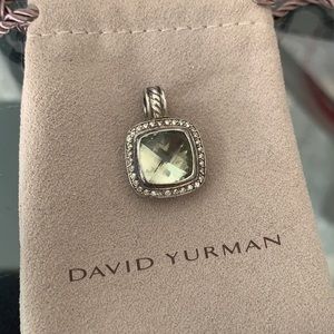 David Yurman prasiolite & Diamond enhancer pendant